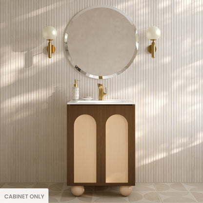 Plaisir II 24" Freestanding Bathroom Vanity Cabinet without Top in Brown Oak