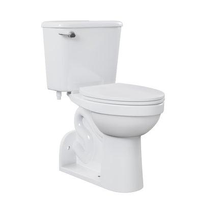 Carlton Marquette Rear-Outlet Two-Piece 1.6 GPF Left-Hand Flush Elongated Toilet in Glossy White