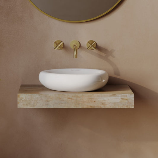 Nanterre 16" Round Vessel Sink in Glossy White