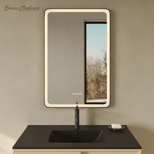 Carre 24" x 36" Rectangular LED Anti-Fog Smart Mirror with Bluetooth