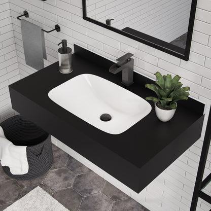 Avancer 36'' Wall Mount Sink In Black Marquina