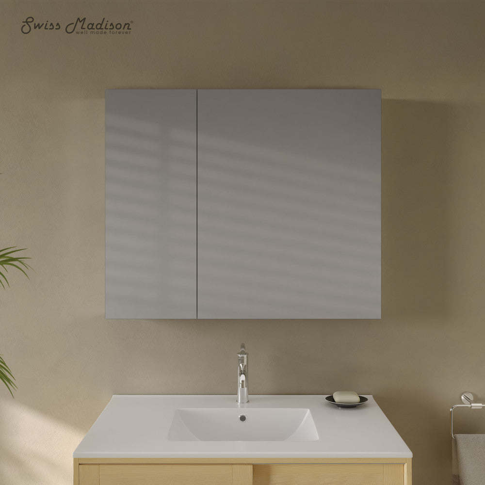 Cache 36 x 30 Rectangle Recessed/Wall Mount Medicine Cabinet with Mirrored Sides