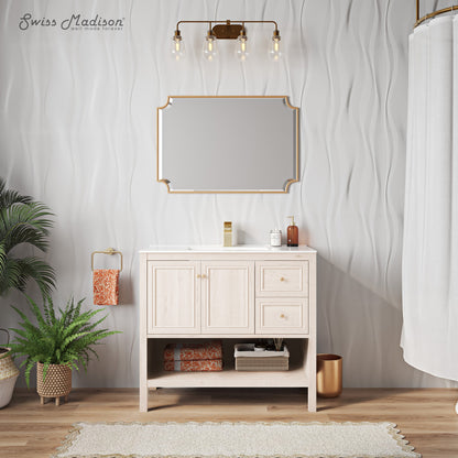 Chateau 36" Freestanding Bathroom Vanity in White Oak with Sink Top