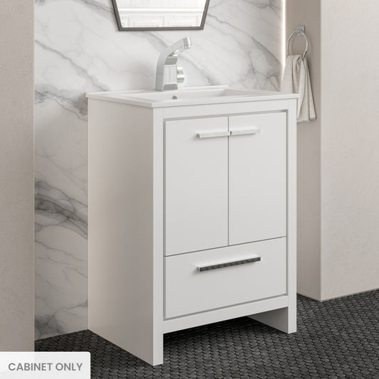 Virage 24 Freestanding, Bathroom Vanity in Glossy White Cabinet Only (SM-BV730W)