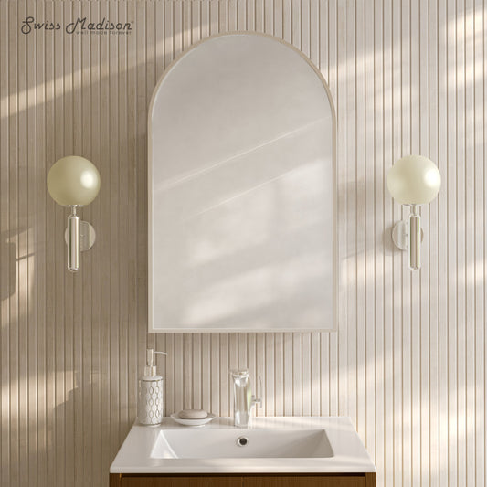 Porte 20 x 30 Arched Recessed/Wall Mount Medicine Cabinet with Mirror in Chrome