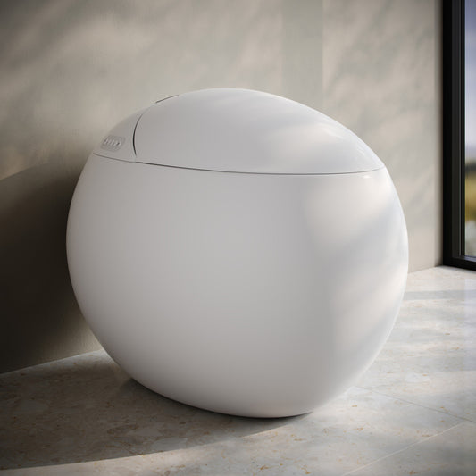 Plaisir Smart One-Piece 1.28 GPF Single Flush Toilet in Glossy White