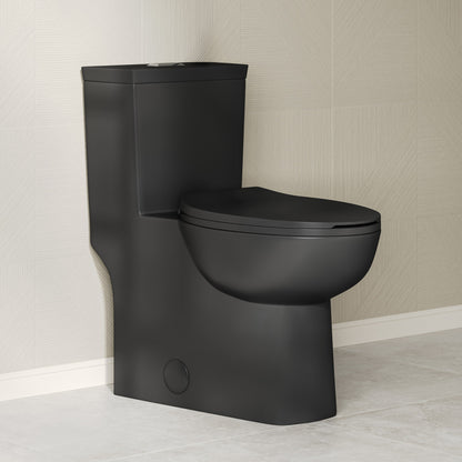 Classe One-Piece 12" Rough-in 1.1/1.6 GPF Dual Top Flush Toilet in Matte Black