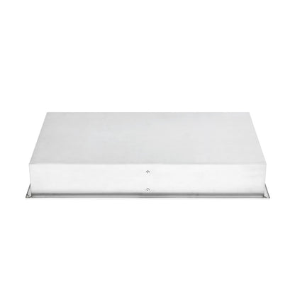 12" x 24" double shelf wall niche in polished chrome stainless steel for shower accessories.