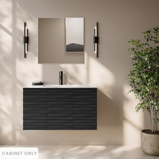 Cascade 36" Wall-Mounted Bathroom Vanity Cabinet without Top in Black Oak