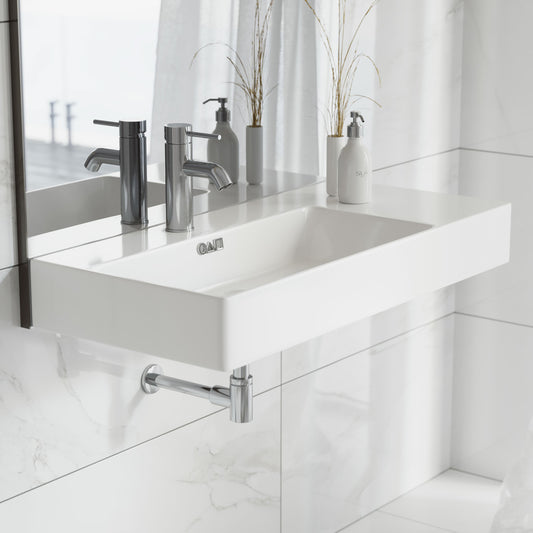 St. Tropez 36" Rectangle Wall-Mounted Sink with Left Side Faucet Mount