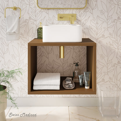 Concorde 24'' Wall-Hung Vanity In Brown Oak