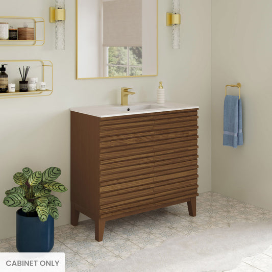 Cascade 30" Freestanding Bathroom Vanity Cabinet without Top in Brown Oak