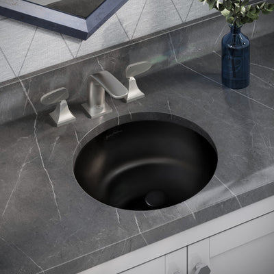 Monaco 16" Ceramic Undermount Bathroom Sink in Matte Black