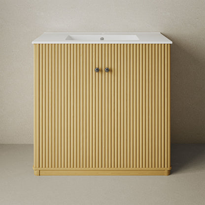 Lafayette 36" Freestanding Bathroom Vanity in Natural Oak with Sink Top