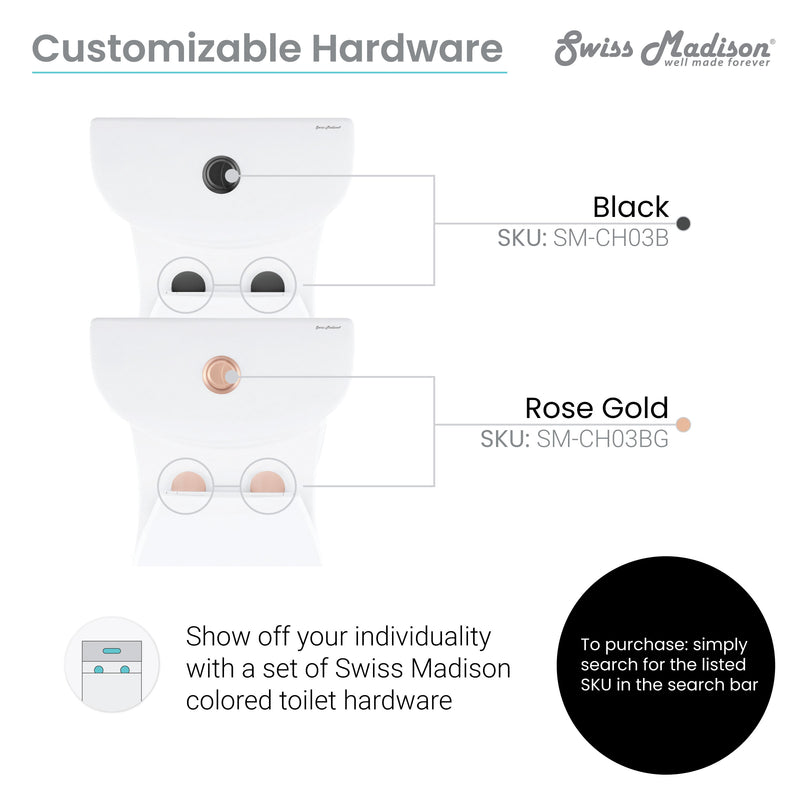 Sublime One Piece Elongated Toilet Dual Flush, Rose Gold Hardware 1.1/1.6 gpf